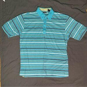 Knights Bridge Striped Turquoise Polo Shirt